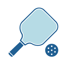 Icon of pickleball paddle and ball