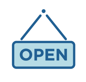Icon of an open sign