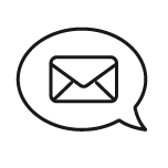 Icon of mail in chat bubble