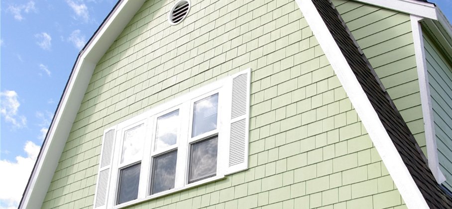 Exterior of a garage window