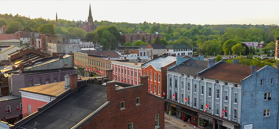 Aerial photo of Walton Street in Port Hope