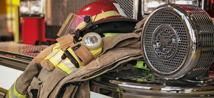 Bunker gear laying on truck