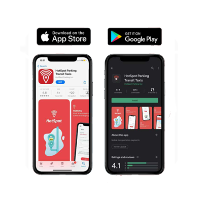 Google play or Apple store phones with hotspot parking app