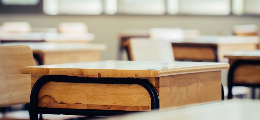 Desks in a classroom