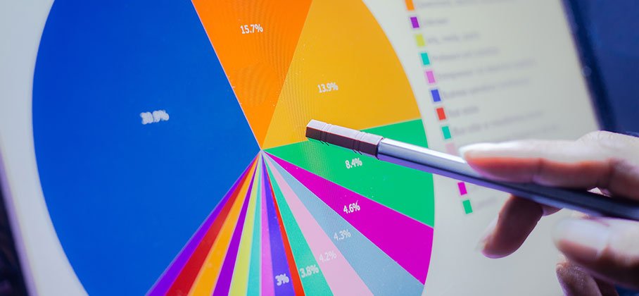 colourful pie chart showing percentages