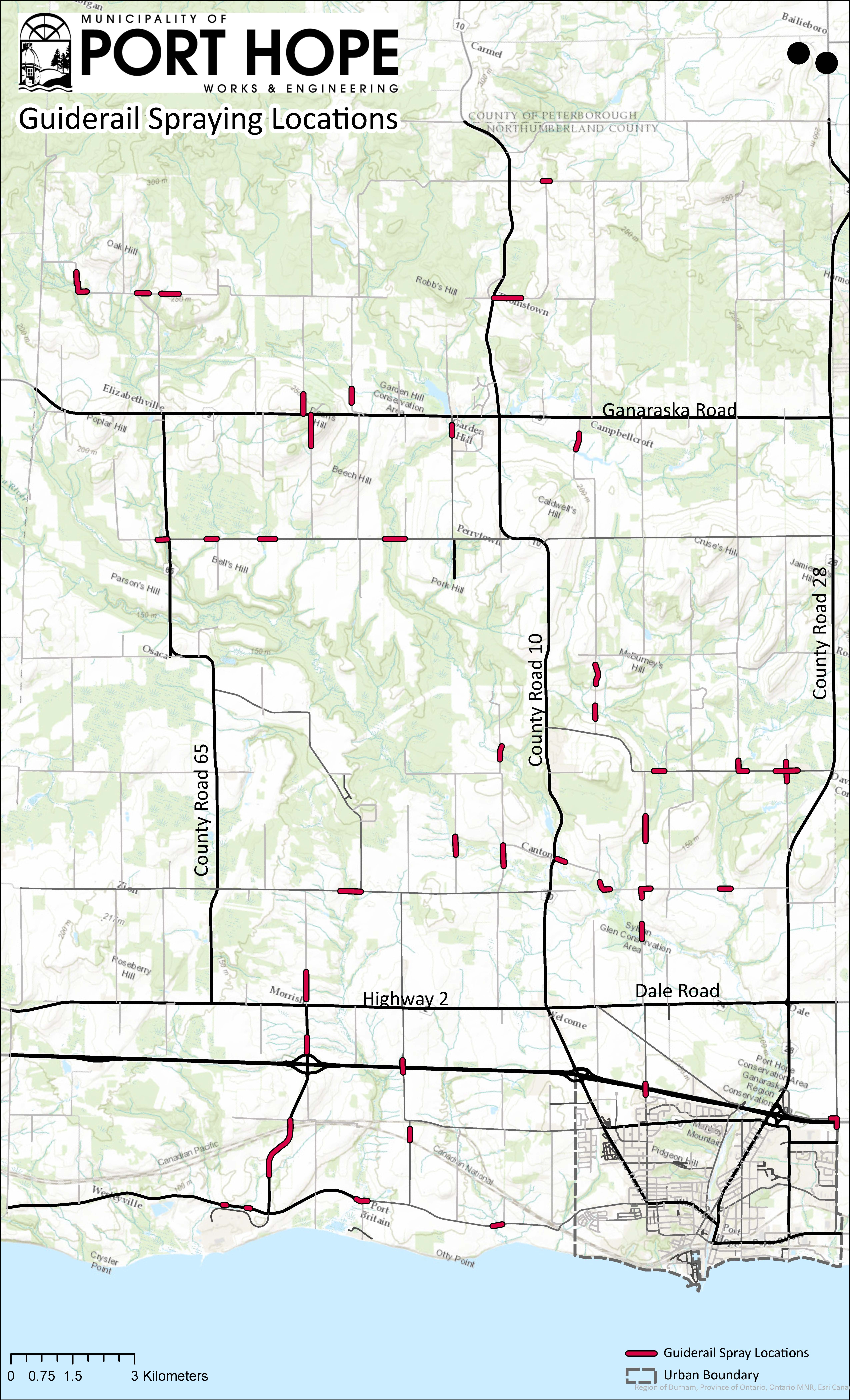 Map of affected areas