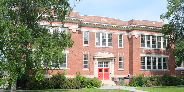 Image of building with trees