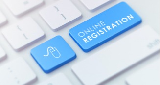 computer keyboard with button for mouse and Online Registration
