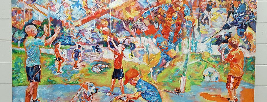 Sports Day Mural in Town Park Recreation Centre