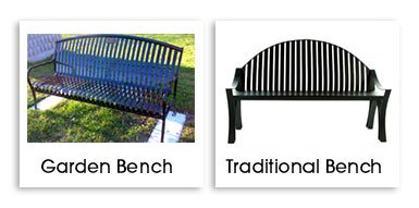 Garden bench and traditional bench
