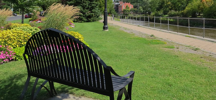 Bench in Port Hope near the Ganaraska River