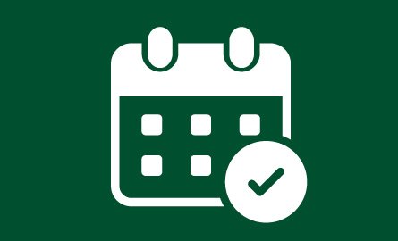 Icon of a calendar with a checkmark