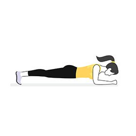 Instructional illustration of woman doing a plank position
