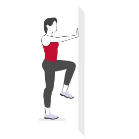 Instructional illustration of woman doing a hip extension