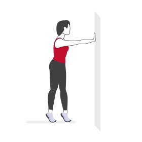 Instructional illustration of woman doing a heel raises