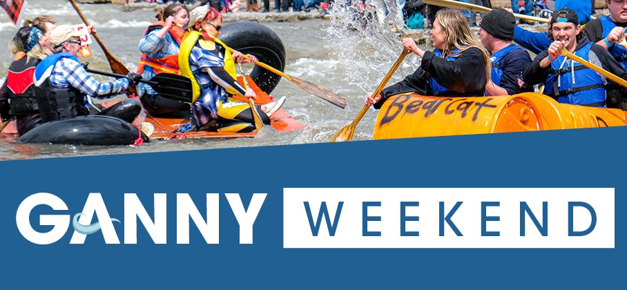 Crazy craft on the Ganaraksa River with Ganny Weekend logo