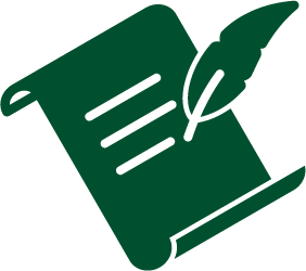 Letter and feather pen icon