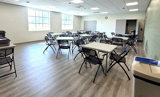 Interior of a community room at Town Park