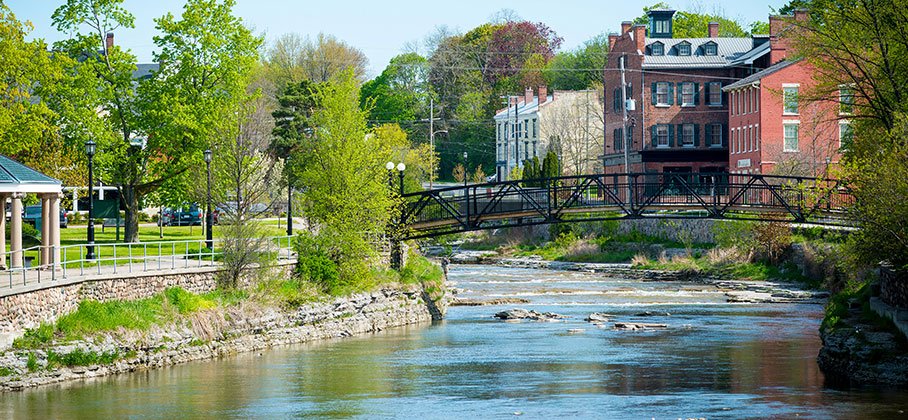 picture of waterfront trail and gazebo