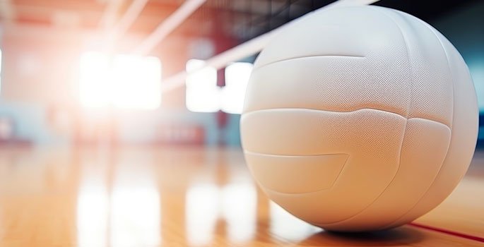 Volleyball on a gym floor