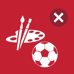 Icon of paint set and soccer ball