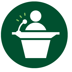 Icon of a person at a podium 