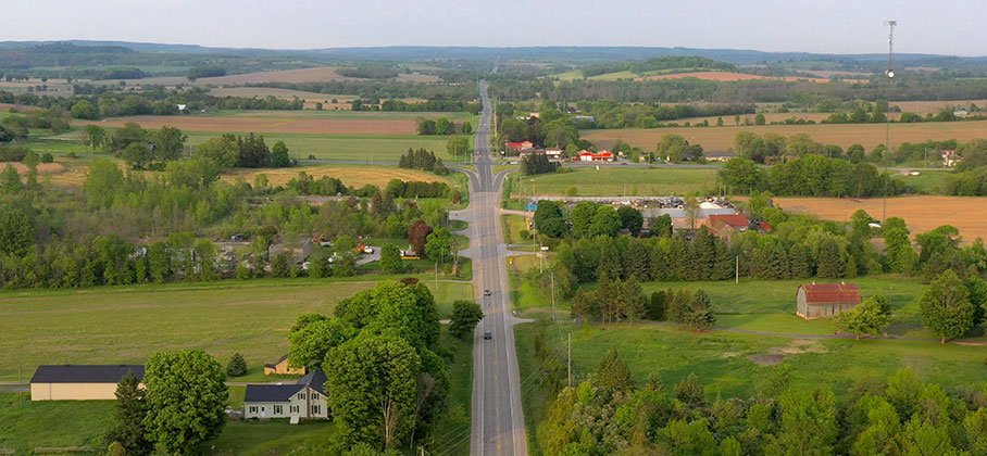 Aerial photo of rural Port Hope