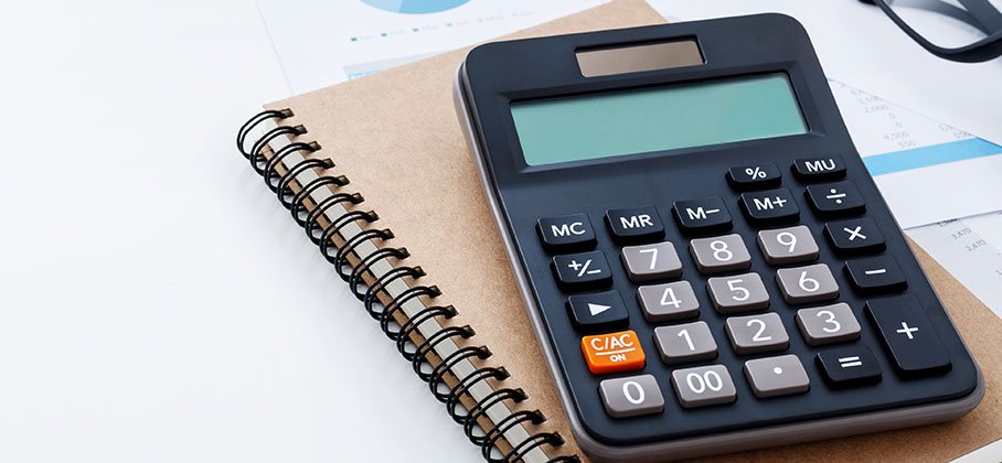 calculator on desk