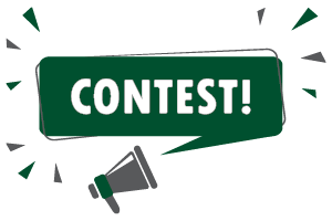 Icon of megaphone with the word "contest"