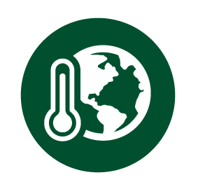 Icon of earth and a thermometer 