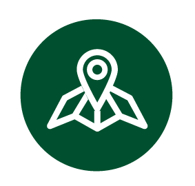 Icon of a map and pin