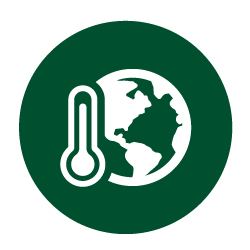 icon of earth with thermometer 