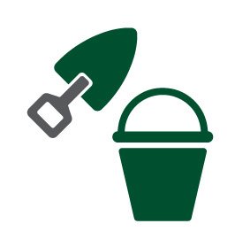 Icon of a sand bucket and shovel