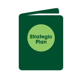 Icon of a booklet that says Strategic Plan