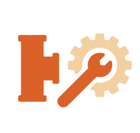 Icon of a pipe and a wrench