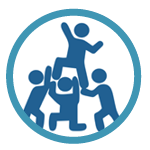Icon of a people holding another person above them